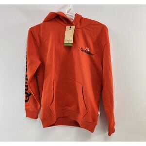 Quiksilver Boys Hoodie Sweatshirt Pullover Size M/12 Orange Logo NWT